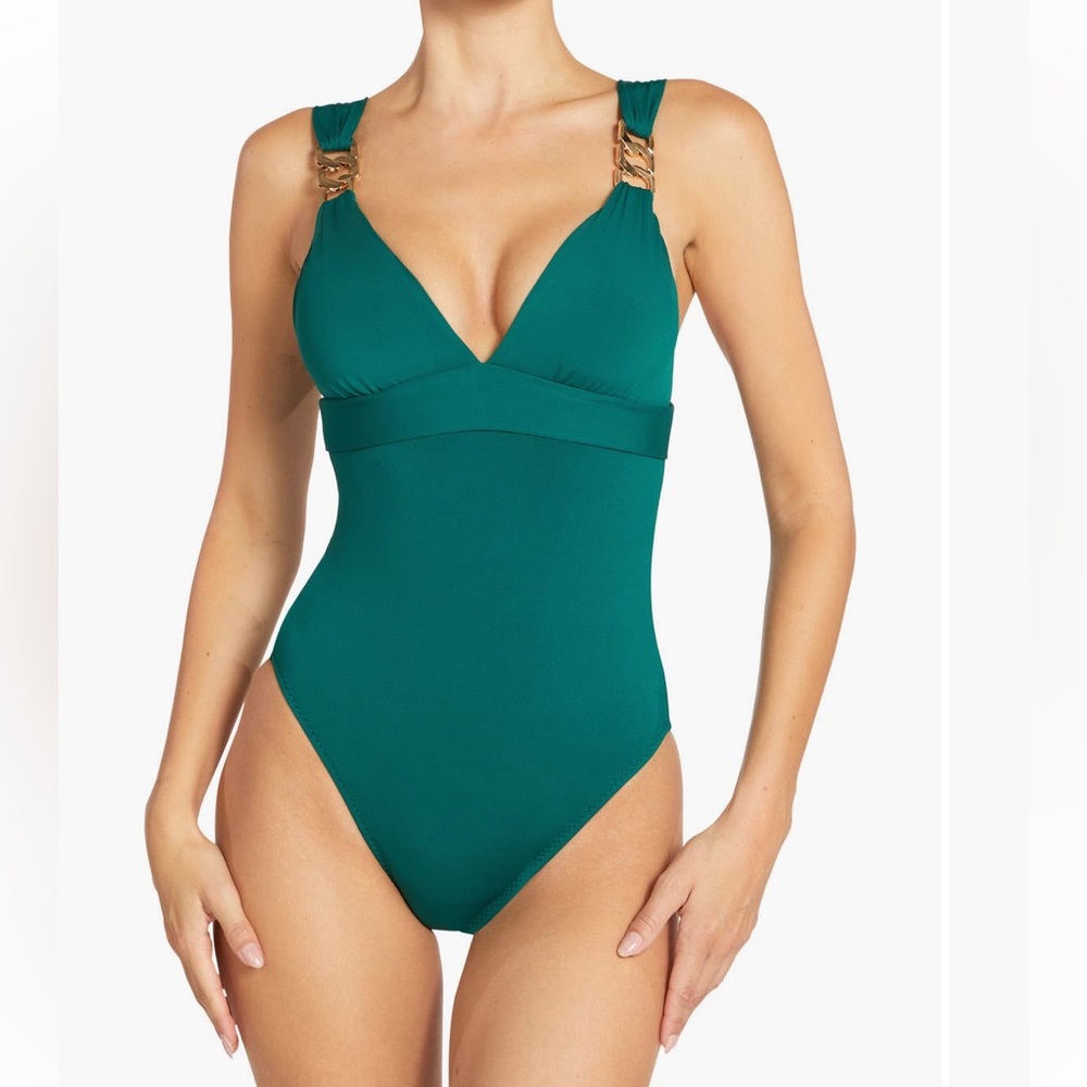 Robin Piccone NEW Jane plunge one piece swimsuit size 14